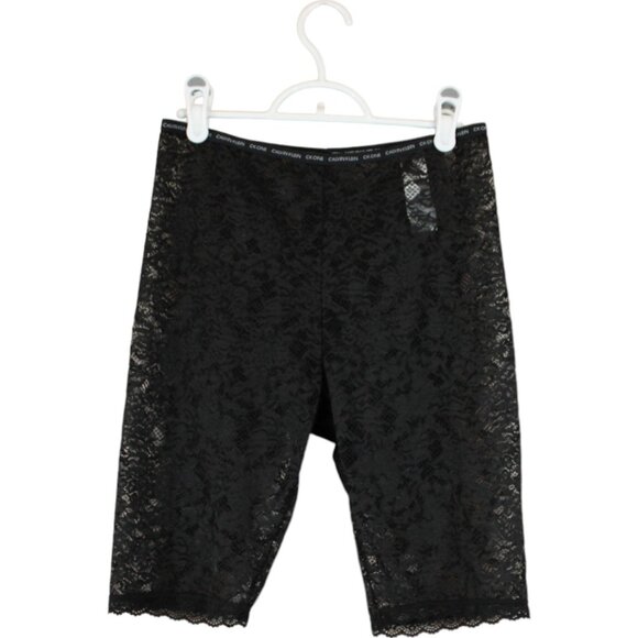 Calvin Klein CK One Small Womens Long Leg Boxer Brief Black Lace Biker Short P61 - Picture 5 of 9
